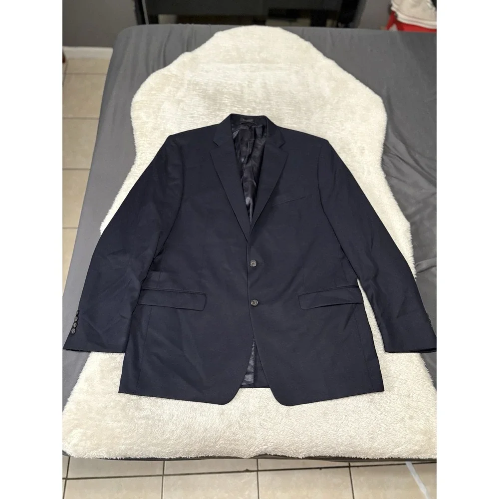Lauren Ralph‎ Lauren Men's Navy Blue Wool 2 Button Blazer Jacket Size 46L